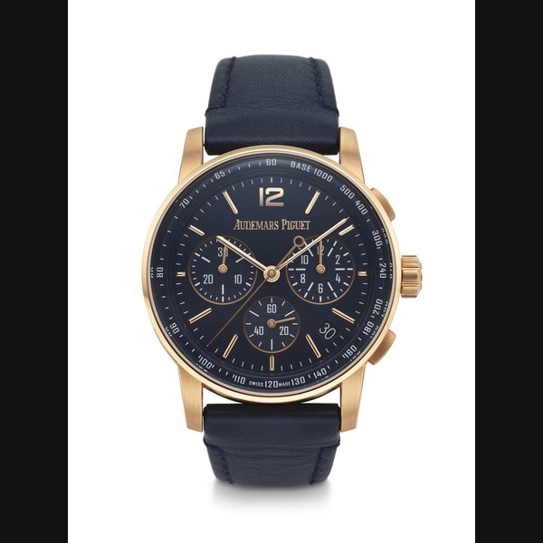 AUDEMARS PIGUET, PINK GOLD FLYBACK CHRONOGRAPH 'CODE 11.59' WITH DATE, REF. 26393OR