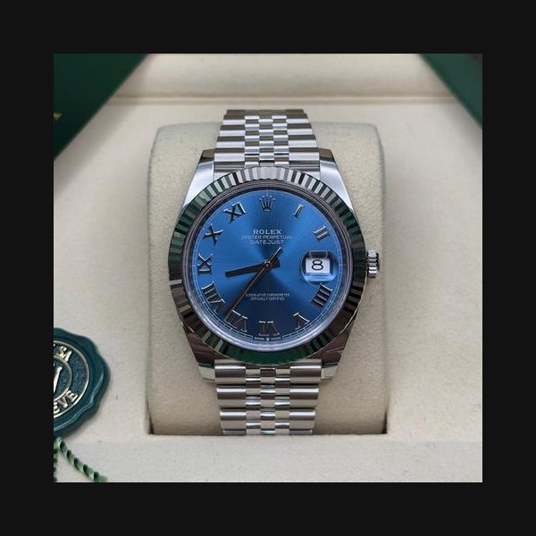 Rolex Datejust41 NEW 2026 Blue Roman Dial Stainless Steel Fluted Bezel Jubilee Bracelet Ref. 126334