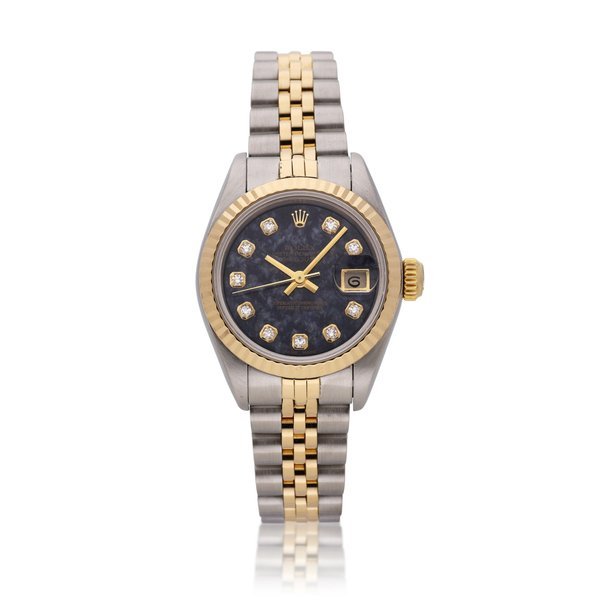 Rolex Reference 69173 Datejust | A stainless steel, yellow gold and diamond-set wristwatch with date, bracelet and sodalite dial, Circa 1987 · 69173
