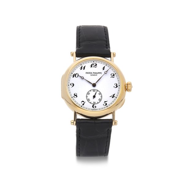 PATEK PHILIPPE, CALATRAVA, OFFICER 150TH ANNIVERSARY, 18K GOLD, REF. 3960J
