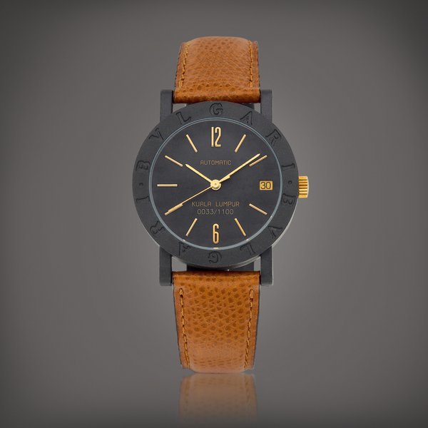 Bulgari Bulgari "Kuala Lumpur" |  A limited edition carbon gold wristwatch with date, Circa 1995 | 寶格麗  | Bulgari "Kuala Lumpur"  |  限量版碳金腕錶，備日期顯示，約1995年製