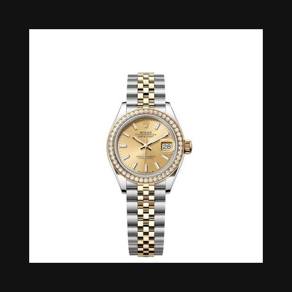 Rolex Rolex Lady-DatejustChampagne Index Dial Diamond Bezel Two Tone Yellow Gold Jubilee Bracelet