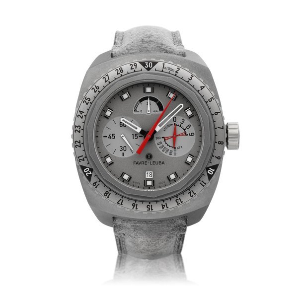 Favre-Leuba Raider Bivouac 9000, Reference 00.10105.06.45.45 | A titanium wristwatch with altitudes display, power reserve indication and date, Circa 2020 | Raider Bivouac 9000 型號00.10105.06.45.45 | 鈦金屬腕錶，備高度、動力儲備及日期顯示，約2020年製 · 00.10105.06.45.45