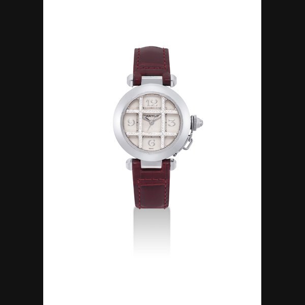 Cartier CARTIER. A LADY'S FINE 18K WHITE GOLD AND DIAMOND-SET WRISTWATCH WITH SWEEP CENTRE SECONDS SIGNED CARTIER, PASHA MODEL, REF. 2400, CASE NO. 293581MG, CIRCA 2000
