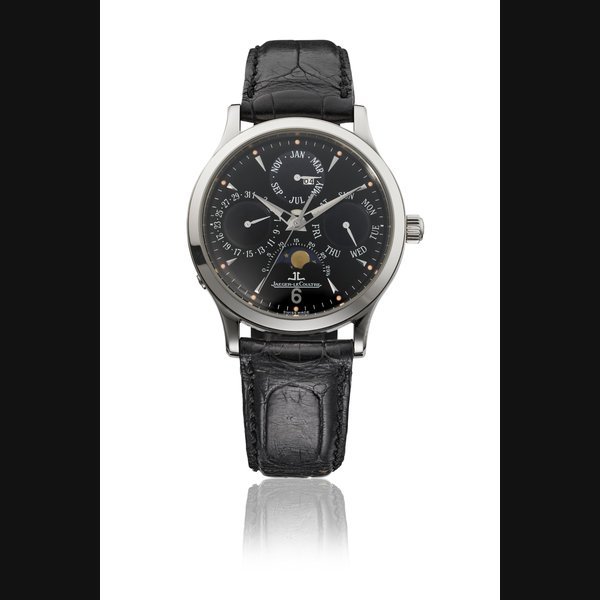 Jaeger-Lecoultre JAEGER-LECOULTRE. A STAINLESS STEEL AUTOMATIC PERPETUAL CALENDAR WRISTWATCH WITH SWEEP CENTRE SECONDS AND MOON PHASES SIGNED JAEGER-LECOULTRE, MASTER CONTROL MODEL, REF. 140.8.80.S, CIRCA 2000
