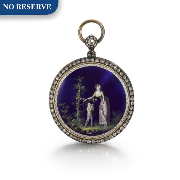 Chevalier & Companie, Geneva Gold, Silver, Enamel And Diamond Verge Watch, Circa 1800