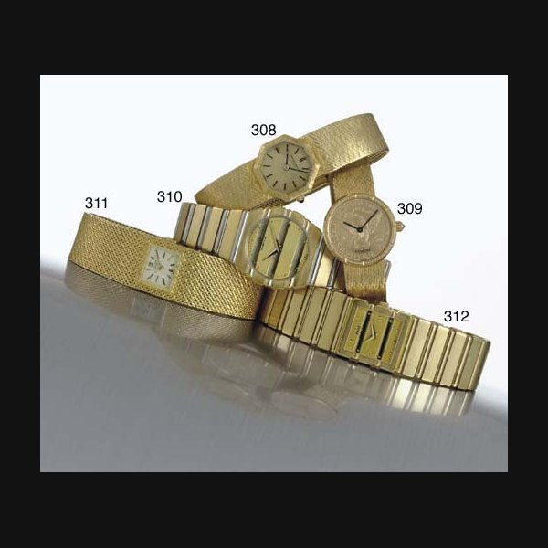 PATEK PHILIPPE. A LADY'S 18K GOLD BRACELET WATCH SIGNED PATEK PHILIPPE, GENEVE, MOVEMENT NO. 986077, CASE NO. 2640601, REF. 3319/7, CIRCA 1965