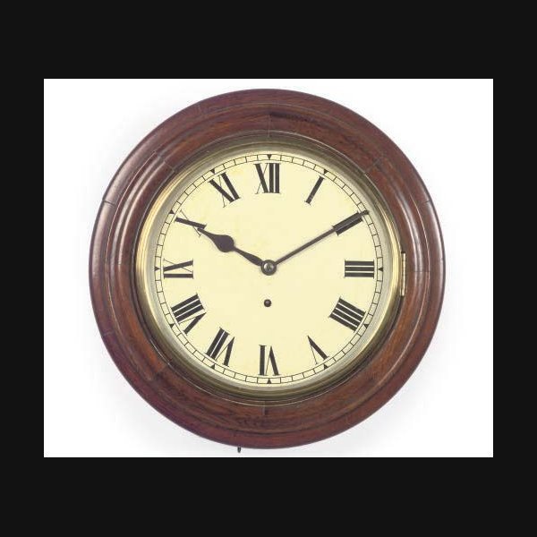 An English large mahogany eight day timepiece dial clock EARLY 20TH CENTURY