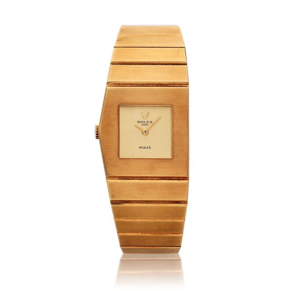 Rolex Reference 9768 Midas | A yellow gold asymmetrical bracelet watch, Circa 1970 · 9768