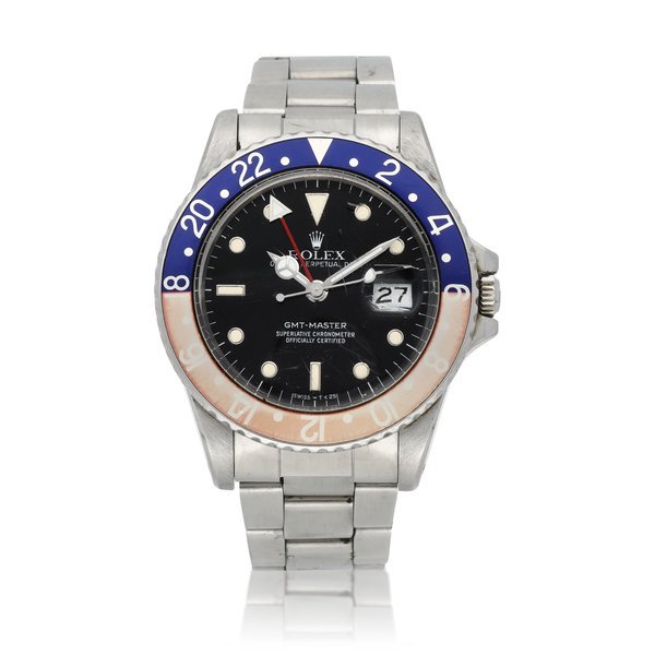 Rolex GMT-Master 'Pepsi', Ref. 16750 | A stainless steel dual time zone wristwatch with date and bracelet | Circa 1984 · 16750