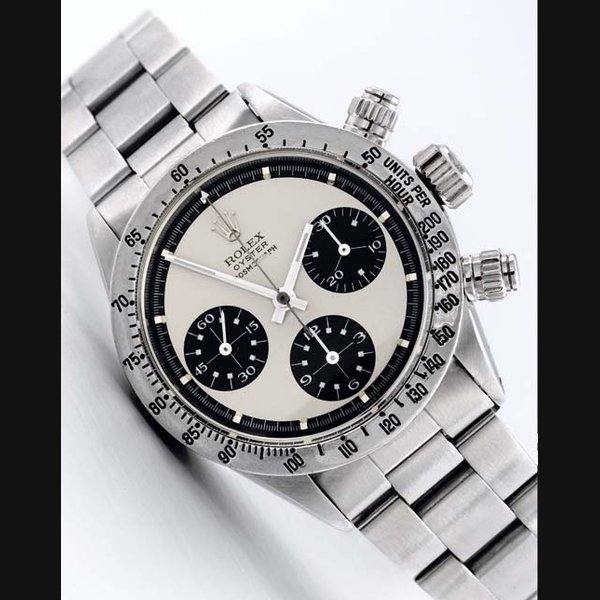 Rolex Rolex. A Stainless Steel Water Resistant Chronograph Wristwatch on Bracelet SIGNED ROLEX, OYSTER COSMOGRAPH, PAUL NEWMAN, CASE NO 2921322, REF NO 6265/0, CIRCA 1970