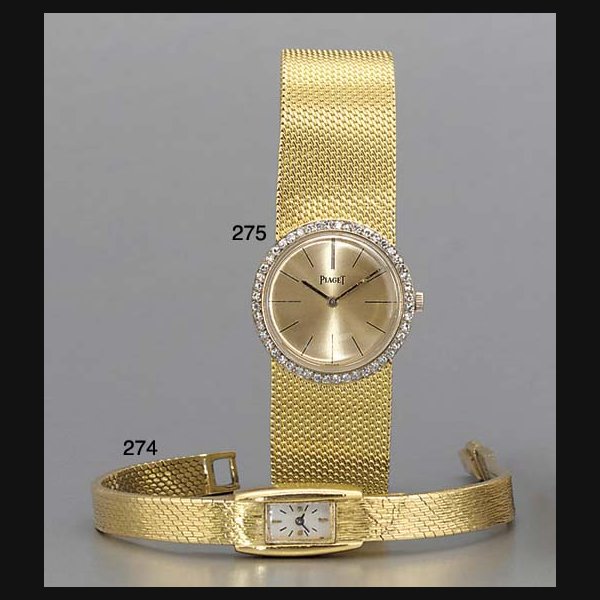 Piaget. A lady's 18K gold and diamond-set bracelet watch SIGNED PIAGET, CIRCA 1975