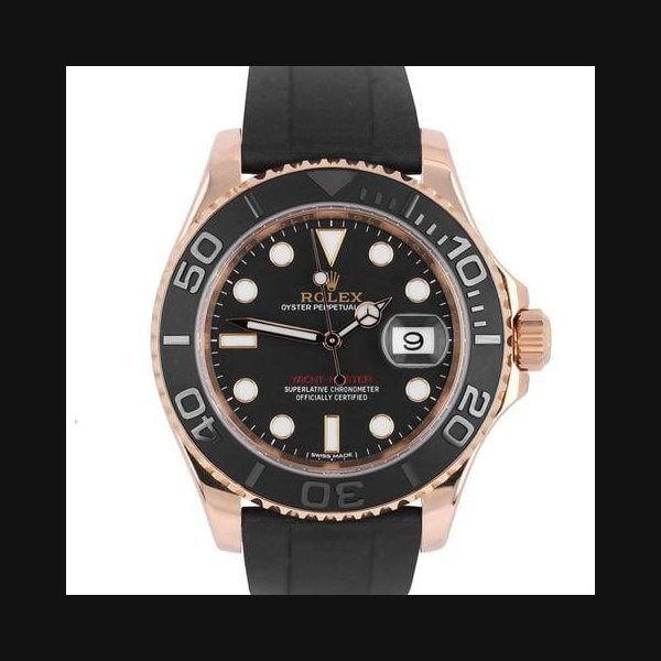 Rolex Rolex Yacht-MasterBLACK 18K Rose Gold OYSTERFLEX Rubber Everose 40mm 116655