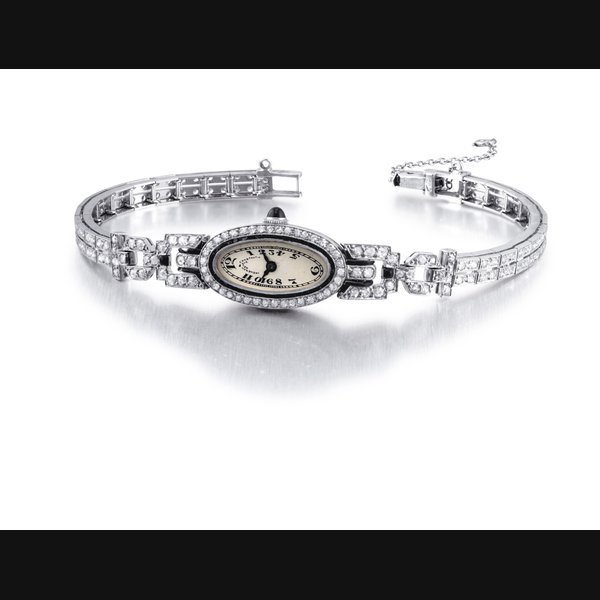 Vacheron Constantin VACHERON CONSTANTIN. A LADY'S PLATINUM, ENAMEL AND DIAMOND-SET OVAL WRISTWATCH SIGNED VACHERON & CONSTANTIN, GENEVE, MOVEMENT NO. 403'443, CASE NO 252'502, CIRCA 1920
