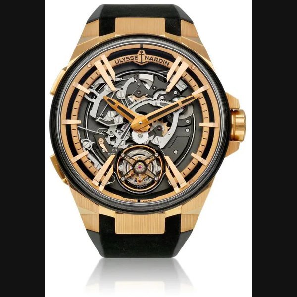 Ulysse Nardin Ulysse Nardin Blast Hourstriker (Reference 6215). A rose gold and titanium skeletonized tourbillon automatic wristwatch with hourstriker mechanism. Circa 2021