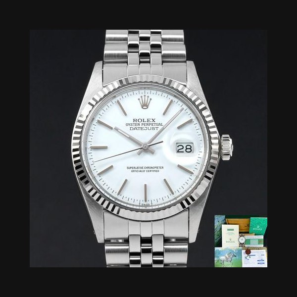 Rolex Rolex Datejust16014 36mm 1985 Steel White dial Fullset 1y warranty