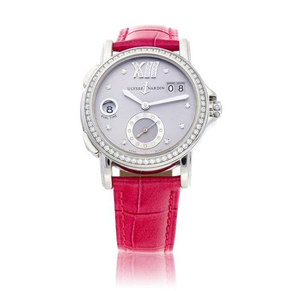 Ulysse Nardin Ulysse Nardin | Dual Time, Reference 243-22, A stainless steel and diamond-set dual time zone wristwatch with date, Circa 2005 | 雅典 | Dual Time 型號243-22    精鋼鑲鑽石兩地時間腕錶，備日期顯示，約2005年製 · 243-22