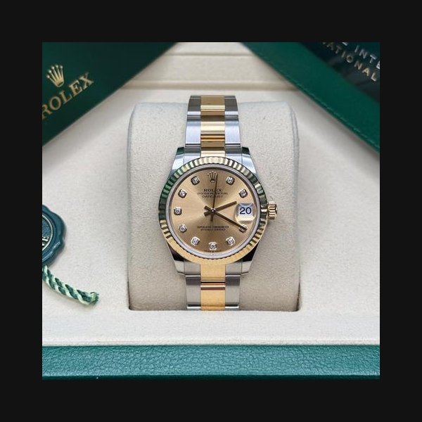 Rolex Rolex Datejust31 NEW 2026 Champagne Diamond Dial Two Tone Yellow Gold Fluted Oyster Bracelet