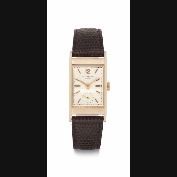 Patek Philippe. A Fine and Rare 18k Pink Gold Rectangular-Shaped Wristwatch SIGNED PATEK PHILIPPE, GENEVE, REF. 2461, MOVEMENT NO. 976'533, CASE NO. 687'694, MANUFACTURED IN 1955