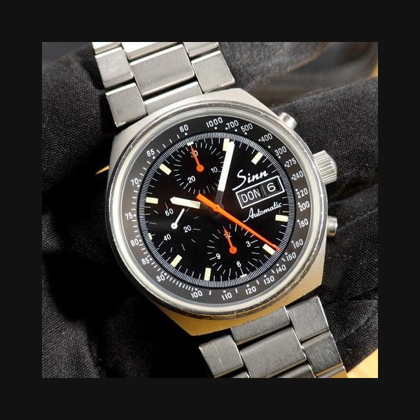 Sinn Sinn 144M 1. Serie mit 3-tlg Gehäuse 41 mm Chronograph Automatik ETA7750 1986