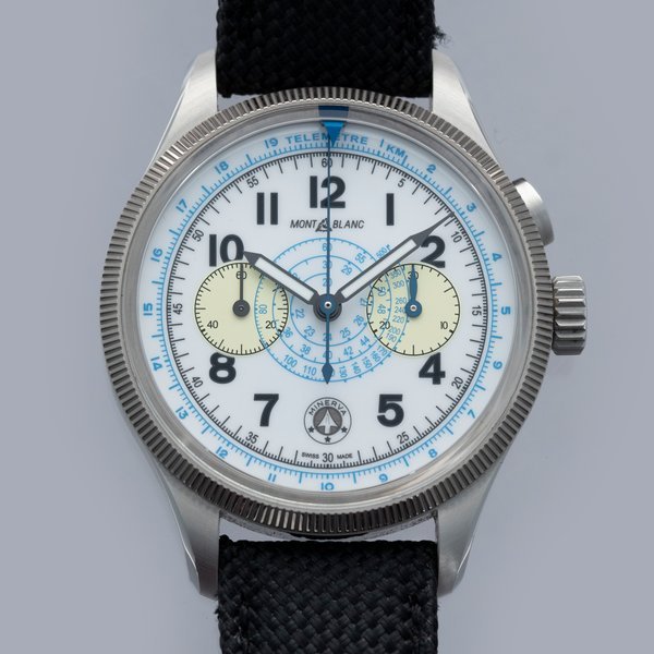 Montblanc Montblanc 1858 Minerva Monopusher Chronograph "Blue Arrow" 133442 Limited Edition #1 out of 30 · 133442