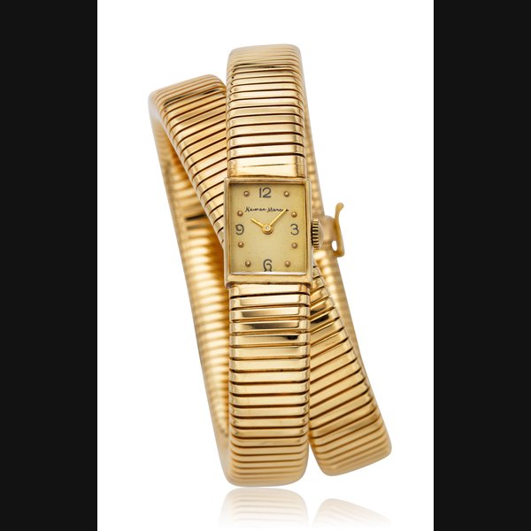 Neiman Marcus NEIMAN MARCUS, LADIES’ 14K LONG BRACELET WATCH WITH MOVEMENT MADE BY BLANCPAIN, Price & Market Data