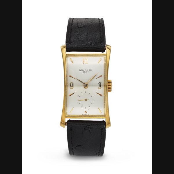 PATEK PHILIPPE, HIGHLY RARE AND DESIRABLE YELLOW GOLD WRISTWATCH, 'HOUR GLASS', REF. 1593
