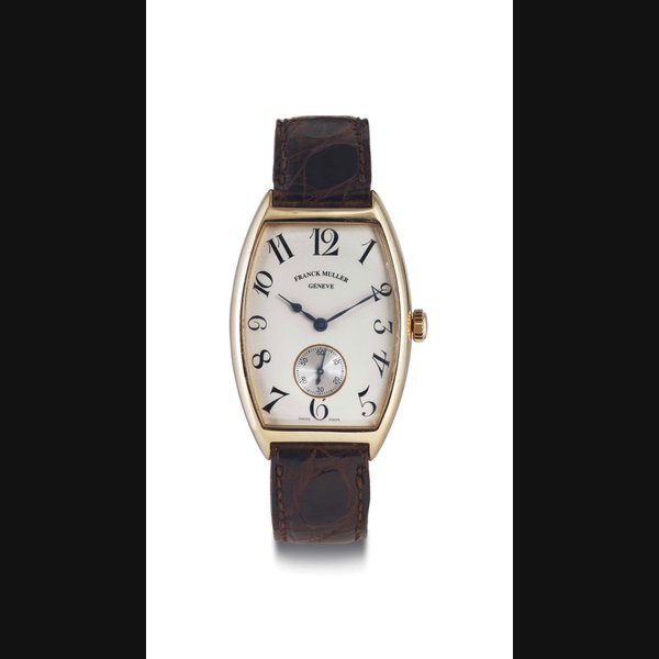 FRANCK MULLER. AN 18K GOLD WRISTWATCH SIGNED FRANCK MULLER, GENEVE, NO. I08, REF. 2850 S6, CIRCA 1998