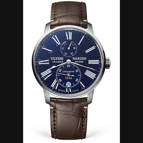 Ulysse Nardin Marine Torpilleur 42 mm Blue Dial Stainless Steel Leather Strap 1183-310LE-3AE-175/1A