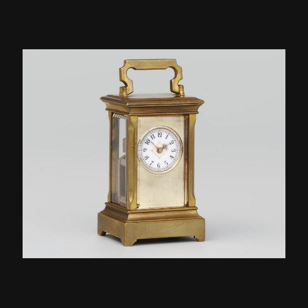 A Swiss sub-miniature brass eight day carriage timepiece NO.1529. CIRCA 1900