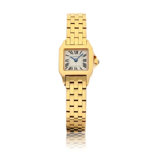 Cartier Santos Demoiselle, Reference 2855 | A pink gold wristwatch with bracelet, Circa 2010 | 卡地亞 Santos Demoiselle 型號2855 | 粉紅金鏈帶腕錶，約2010年製 · 2855