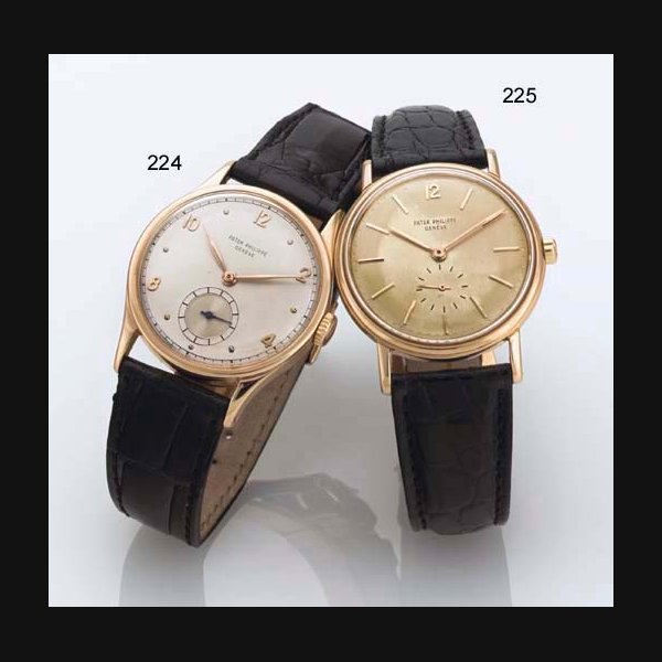 Patek Philippe. A Rare and Large 18k Pink Gold Wristwatch SIGNED PATEK PHILIPPE, GENEVE, MOVEMENT NO. 829981, CASE NO. 296452, REF. 570, MANUFACTURED IN 1940