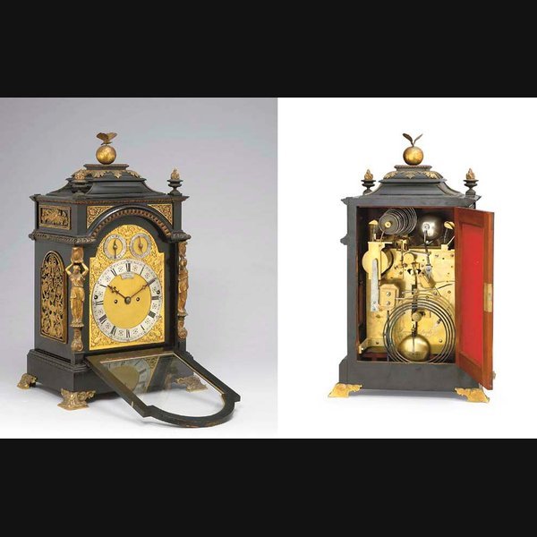A fine late Victorian four train quarter striking and musical ebony and ormolu mounted table clock BARRAUD & LUNDS, LONDON, NO. 2628. CIRCA 1870