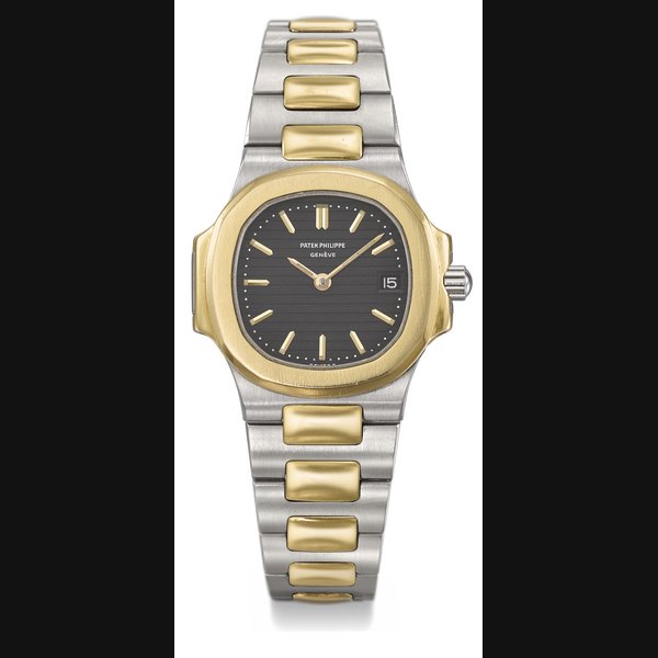 PATEK PHILIPPE. A STAINLESS STEEL AND 18K GOLD WRISTWATCH WITH BRACELET AND CERTIFICATE OF ORIGIN SIGNED PATEK PHILIPPE, GENÈVE, NAUTILUS MODEL, REF. 4700/1, MOVEMENT NO. 1522’469, CASE NO. 553’944, MANUFACTURED IN 1981