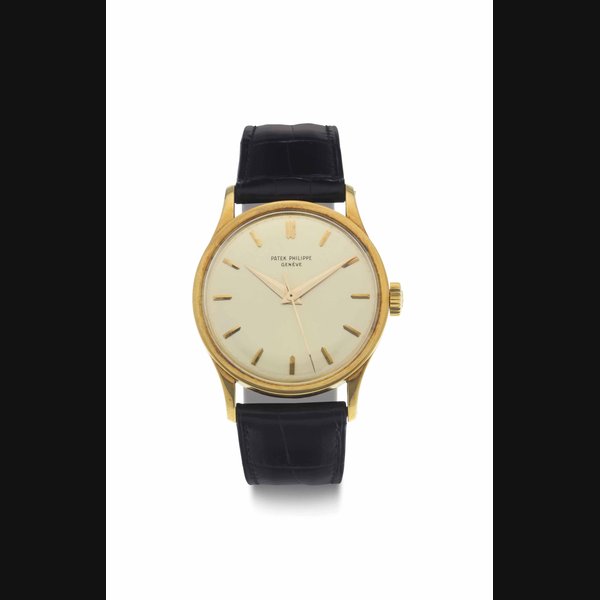 Patek Philippe. A Fine and Rare 18k Gold Wristwatch SIGNED PATEK PHILIPPE, GENEVE, CALATRAVA MODEL, REF. 570, MOVEMENT NO. 707'209, CASE NO. 309'826, MANUFACTURED IN 1957