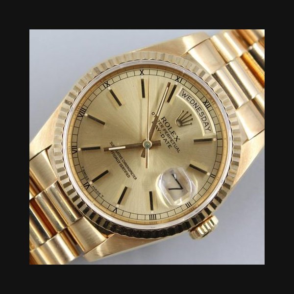 Rolex Rolex Day-DatePre-owned Yellow Gold Day-Date 36 Double Quick Set Champagne Dial 18238