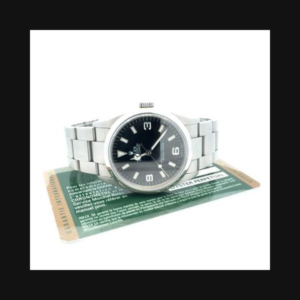 Rolex Rolex ExplorerOyster Perpetual Explorer Ref. 114270 36mm Engraved Rehaut – Warranty Card 2009
