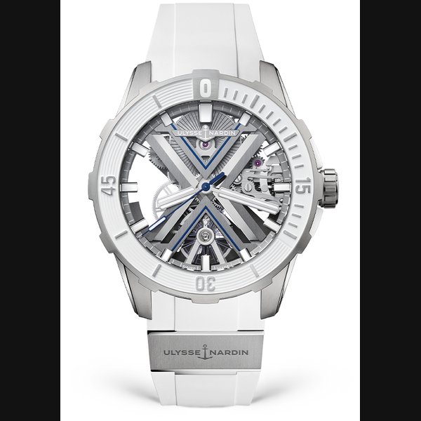 Ulysse Nardin Diver X Skeleton 44 mm Silver Dial Titanium Rubber Strap 3723-170-1A/3A