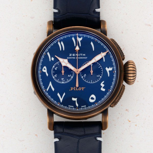 Zenith Zenith Pilot Montre D' Aeronef Type 20 Chronograph Arabic Dial Bronze Case · 29.2431.4069