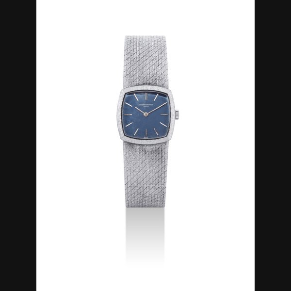 Vacheron Constantin VACHERON CONSTANTIN. A LADY'S 18K WHITE GOLD CUSHION-SHAPED BRACELET WATCH SIGNED VACHERON CONSTANTIN, GENEVE, CASE NO. 447'011, CIRCA 1975