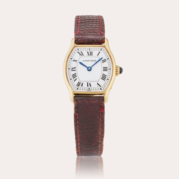 Cartier Reference 7824 Tortue | A yellow gold tonneau shaped wristwatch, Circa 1980