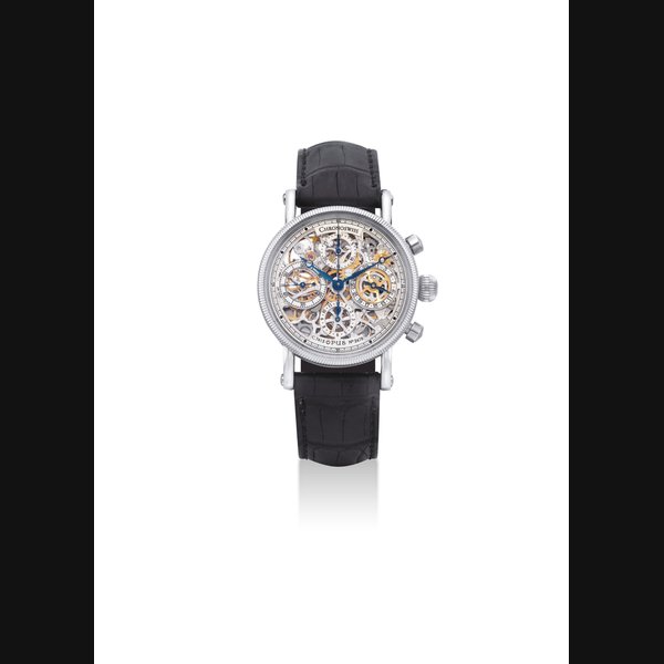 CHRONOSWISS. A STAINLESS STEEL AUTOMATIC SKELETONISED CHRONOGRAPH WRISTWATCH WITH DATE SIGNED CHRONOSWISS, OPUS MODEL, NO. 2478, CASE NOS. 9 1464 AND CH7523, CIRCA 2000