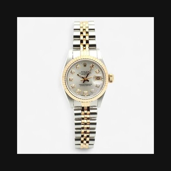 Rolex RolexDatejust 26 Silver Dial Ladies Combi Watch 69173 After-Set Diamond 1990 [U]