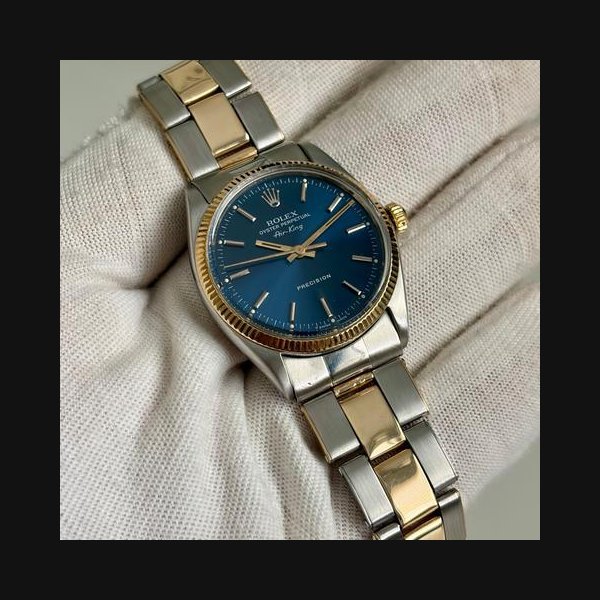 Rolex Rolex Oyster Perpetual34 Ref. 1005; stainless steel and 18K gold; blue sundurst dial