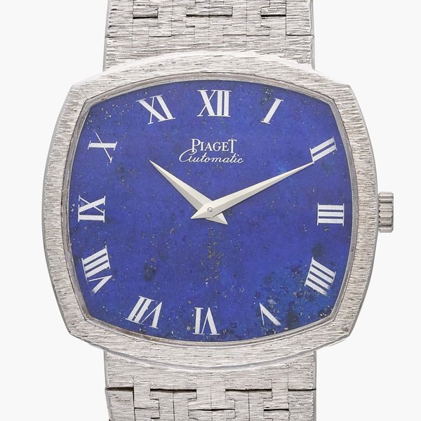Piaget Reference 12401 A6 | A white gold bracelet watch with lapis lazuli dial, Circa 1975
