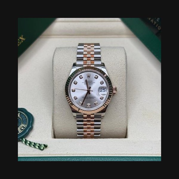 Rolex Rolex Datejust31 NEW 2026 Silver 10 Diamond Dial Two Tone Rose Gold Fluted Bezel Jubilee