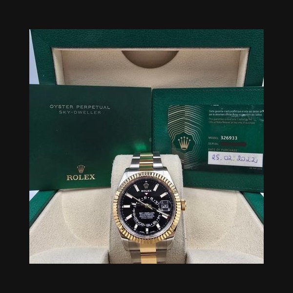 Rolex Rolex Sky-Dweller2022 FULL SET Sky-Dweller Two-Tone Gold Steel Black 42mm