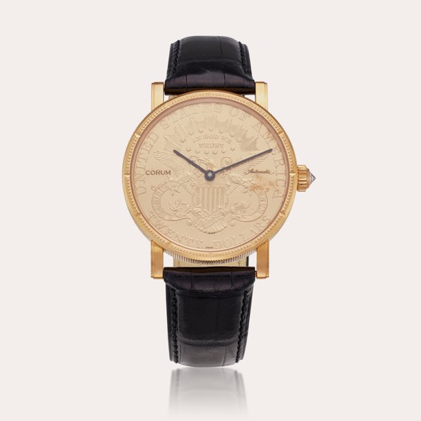 Corum Reference 082.355.56/0001 MU51 | A yellow gold and diamond-set automatic Double Eagle coin watch, Circa 2015