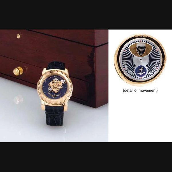 Ulysse Nardin ULYSSE NARDIN. A FINE AND RARE 18K PINK GOLD 7-DAY KARRUSEL TOURBILLON WRISTWATCH WITH DUAL DIRECT ESCAPEMENT