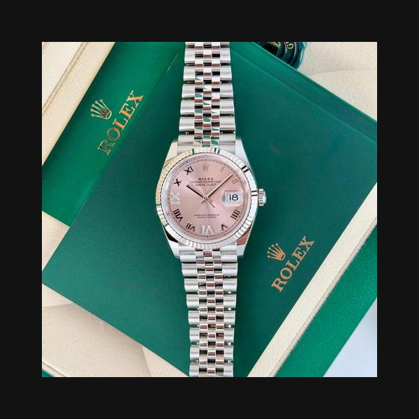 Rolex Datejust36mm UNWORN 2026 Pink Roman VI IX Diamond Fluted Jubilee 126234